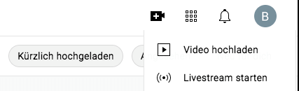 Das Kamera-Icon bei YouTube