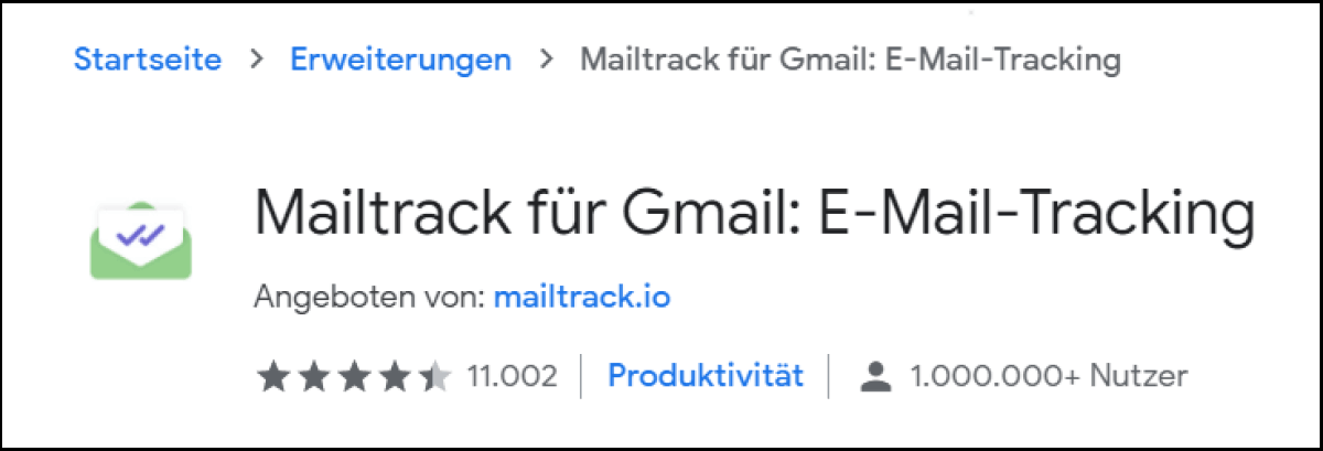 Mailtrack bietet Lesebestätigungen und trackt Aktivitäten versendeter Mails.