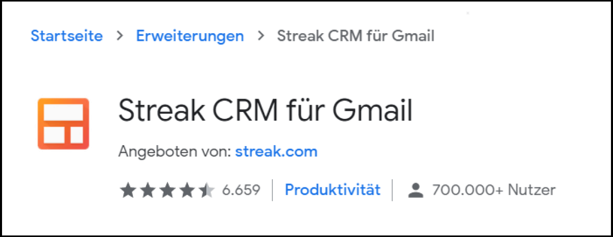 Streak CRM bietet integrierte Gmail-Funktionen für Vertrieb, Kundenmail, Tracking und Pipelining.