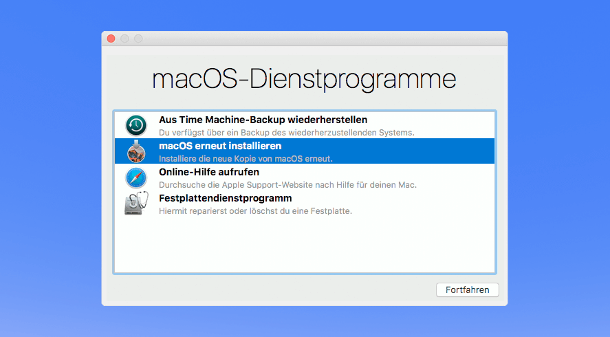 Mac Recovery Mode: Die macOS-Dienstprogramme