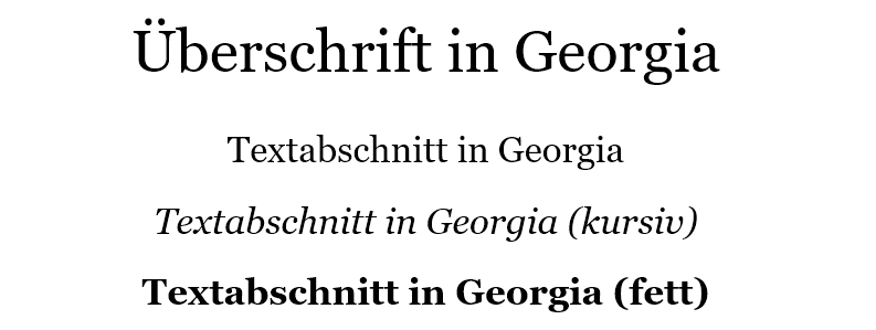 Textbeispiele für Georgia