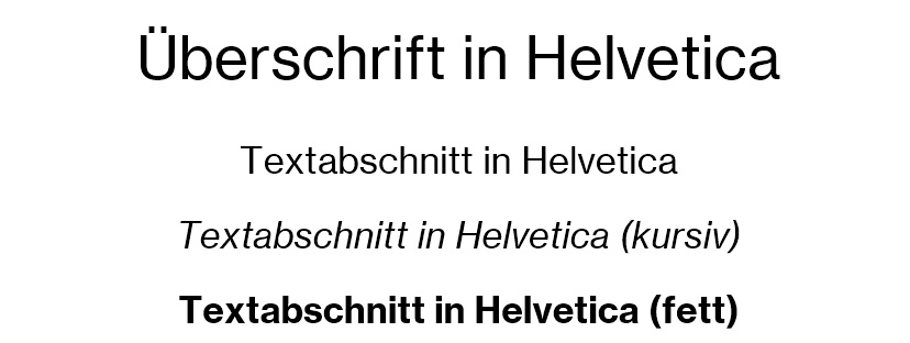 Textbeispiele für Helvetica