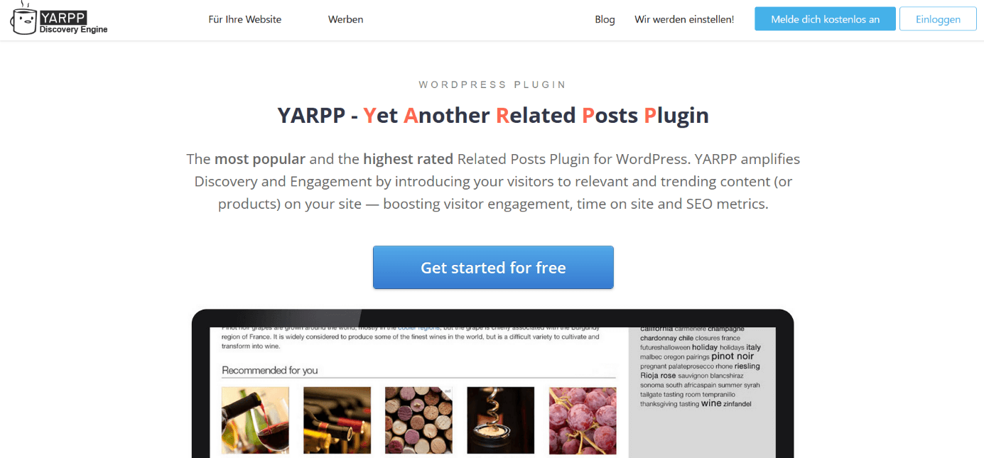 Offizielle Homepage von Yet Another Related Posts Plugin (YARPP)