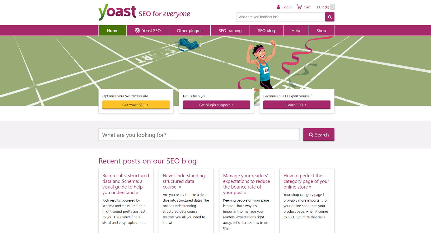 Homepage des WordPress-Plugins Yoast
