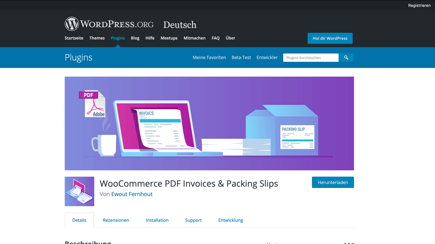 WooCommerce PDF Invoices & Packing Slips auf WordPress.org