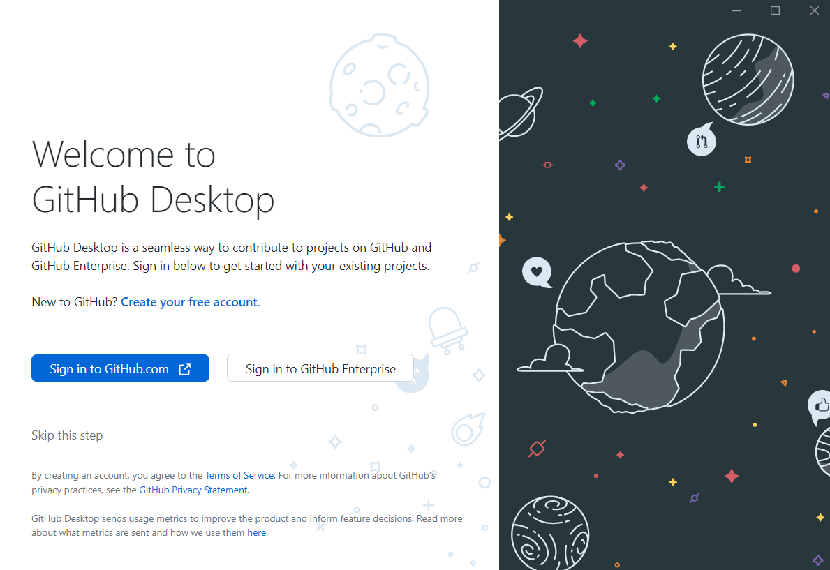 GitHub Desktop Startseite