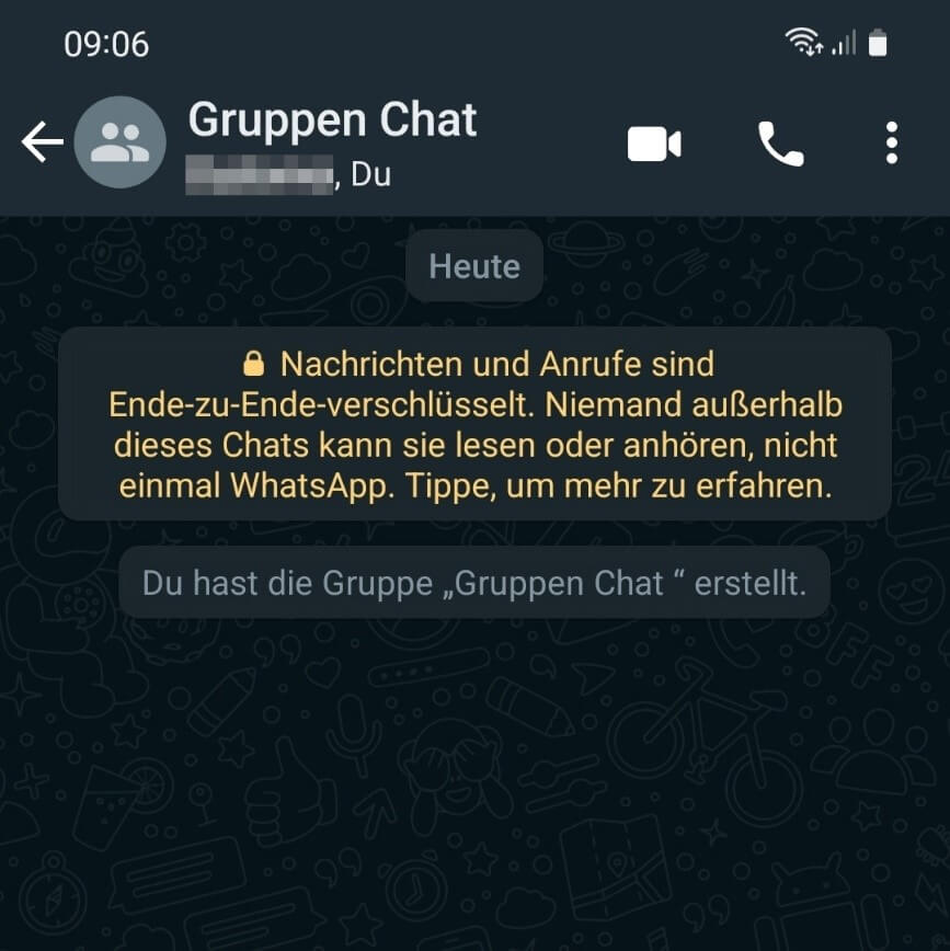 WhatsApp: Geöffneter Gruppenchat