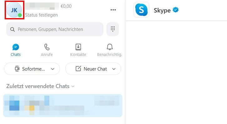 Skype: Rundes Profilbild