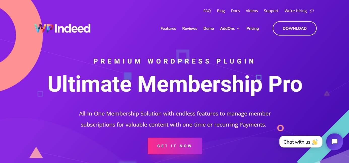 Screenshot der Website des WordPress-Plugins Ultimate Membership Pro