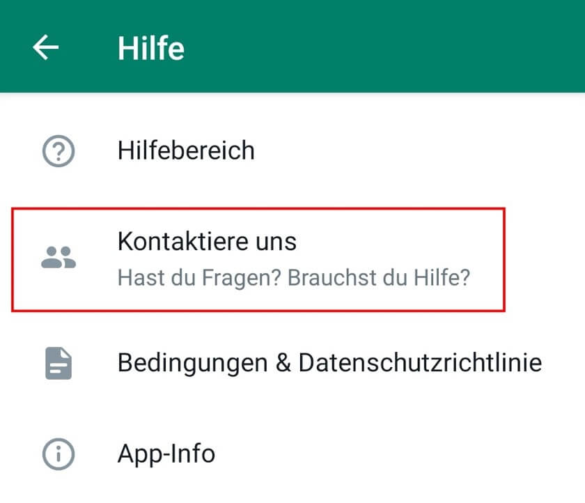WhatsApp: Hilfe