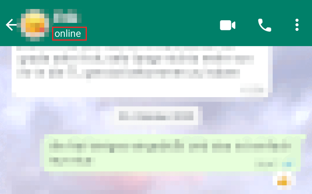 Screenshot des Onlinestatus im WhatsApp-Chat