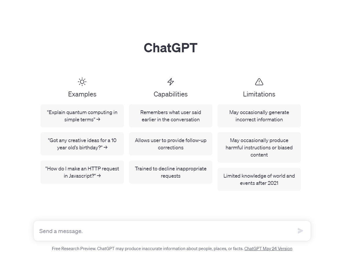Screenshot der ChatGPT-Benutzeroberfläche