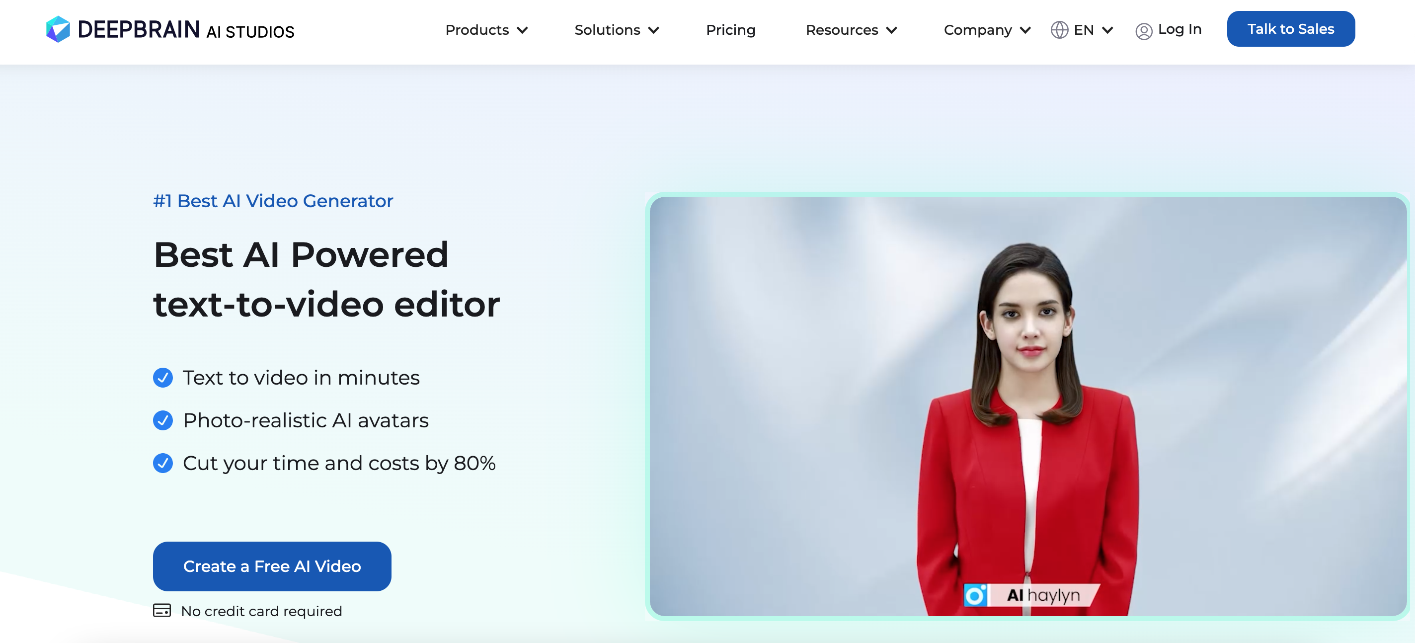 Screenshot der Homepage von Deepbrain AI Screenshot der Homepage von Deepbrain AI
