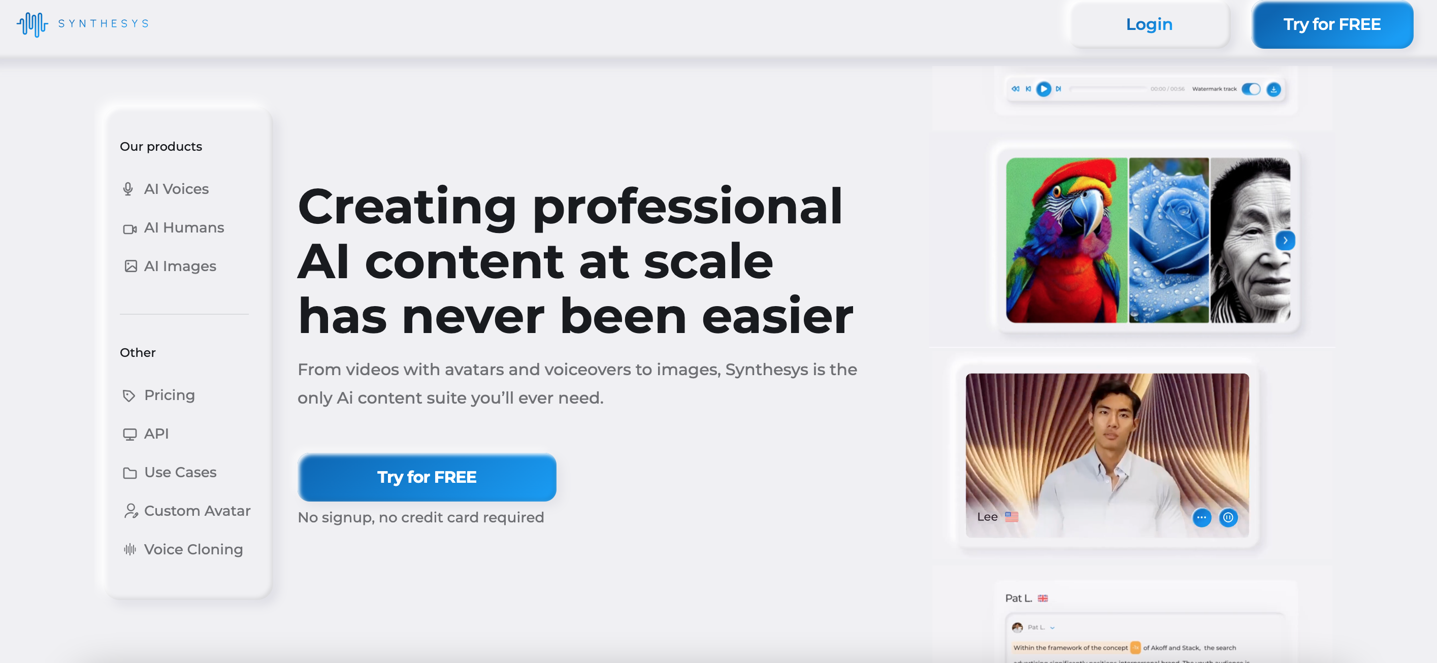 Screenshot der Homepage von Synthesys Screenshot der Homepage von Synthesys