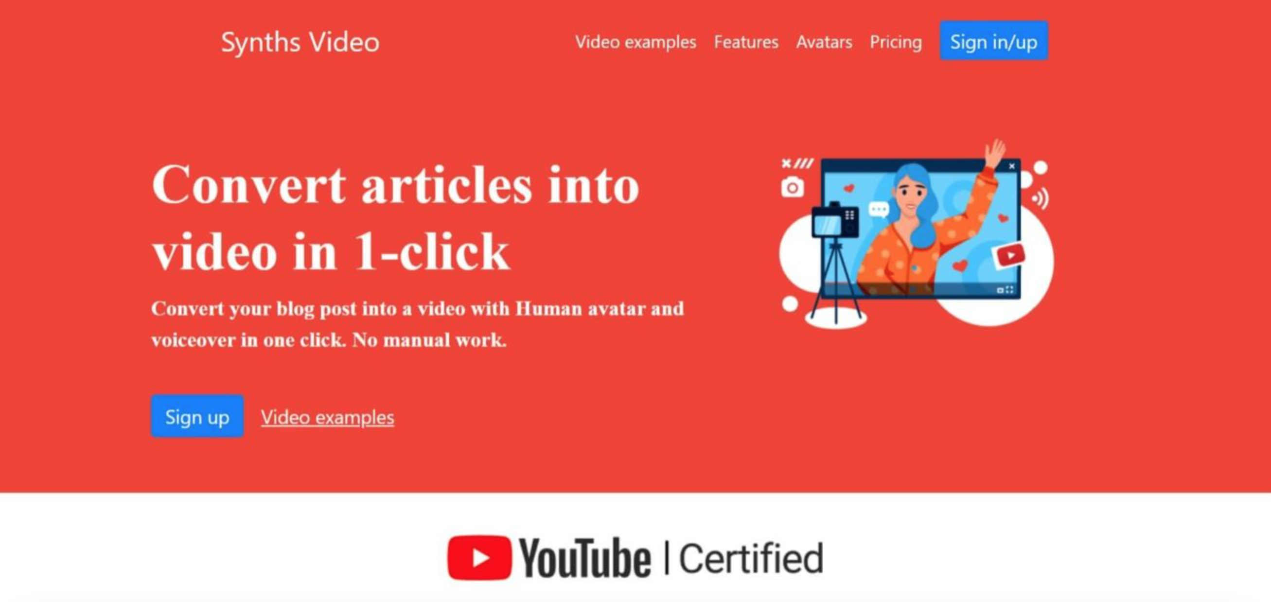 Screenshot der Homepage von Synths Video Screenshot der Homepage von Synths Video