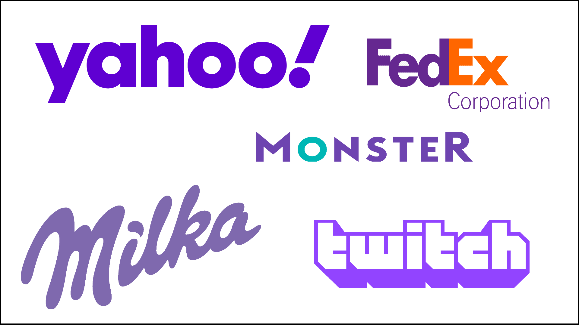 Beispiele für violette oder lilafarbene Logos