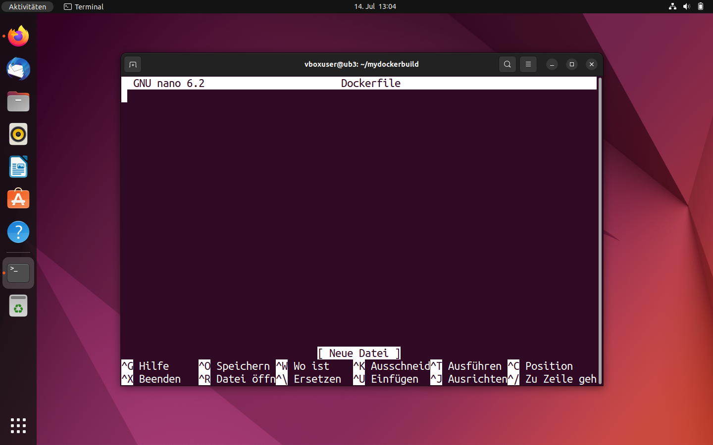 Ubuntu-Terminal: Textdateien mit Nano erstellen