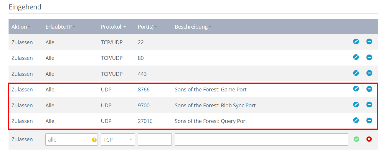 „Sons of the Forest“-Ubuntu-Server: Port-Freigabe bei IONOS