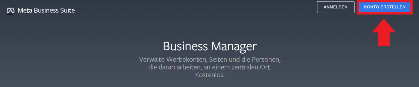 Die Startseite der Meta Business Suite