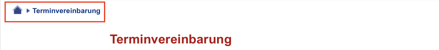 Screenshot einer Terminvereinbarung Screenshot einer Terminvereinbarung