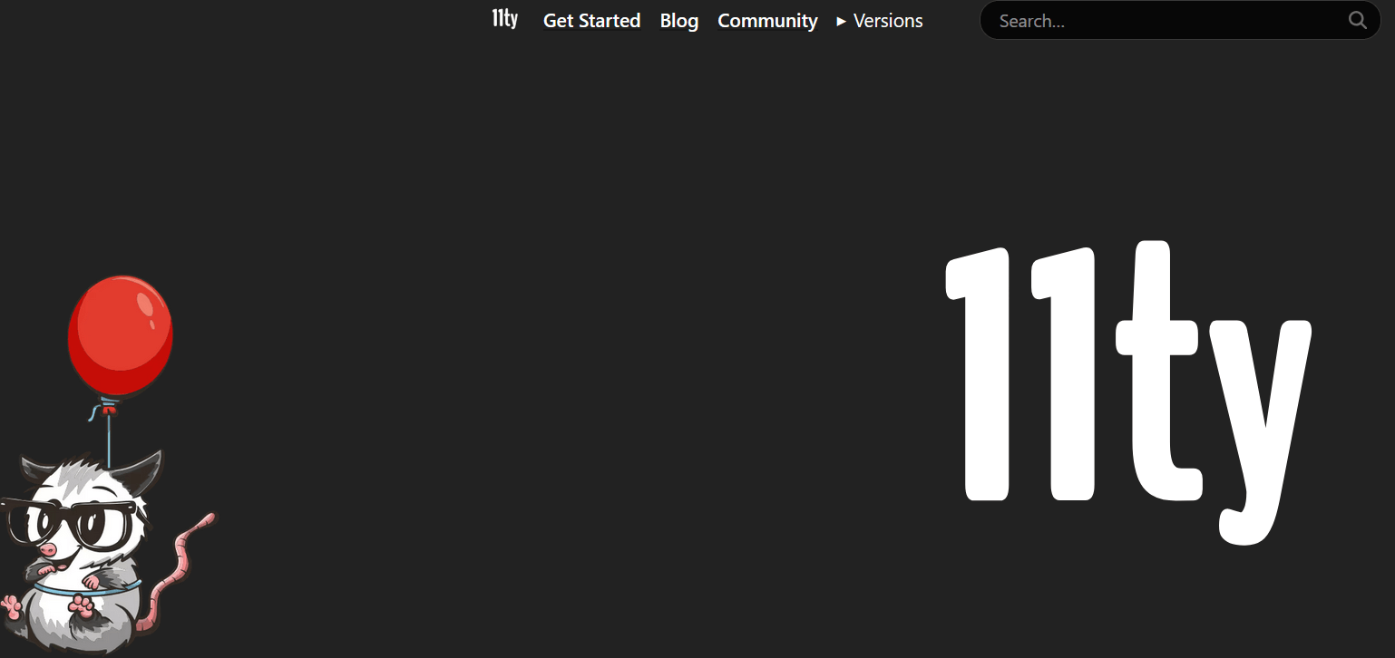 Screenshot der Website von Eleventy Bild: Screenshot der Website von Eleventy