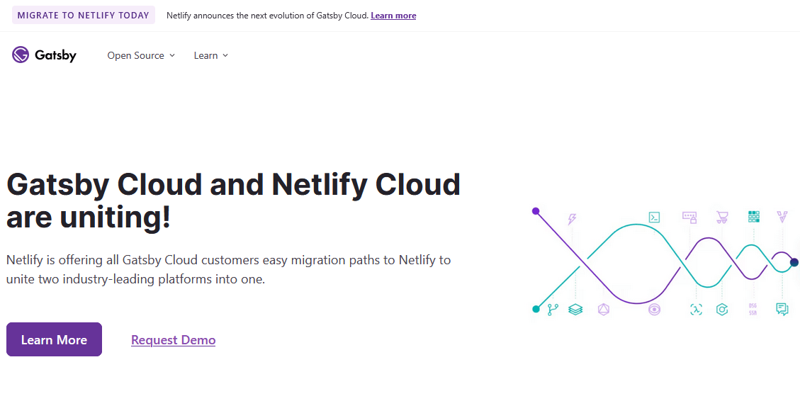 Screenshot von der Gatsby-Website Bild: Screenshot von der Gatsby-Website