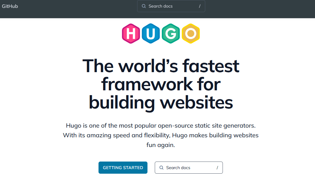 Screenshot der Website von Hugo Bild: Screenshot der Website von Hugo