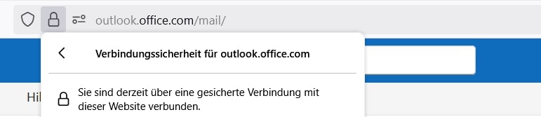 SSL/TLS-Hinweis in Firefox Bild: SSL/TLS-Hinweis in Firefox