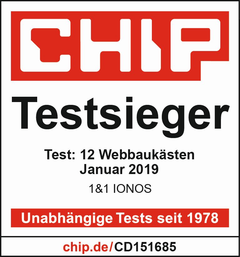 IONOS MyWebsite Chip Testsieger