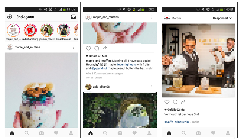 Home-Screen der Instagram-App – News-Stream