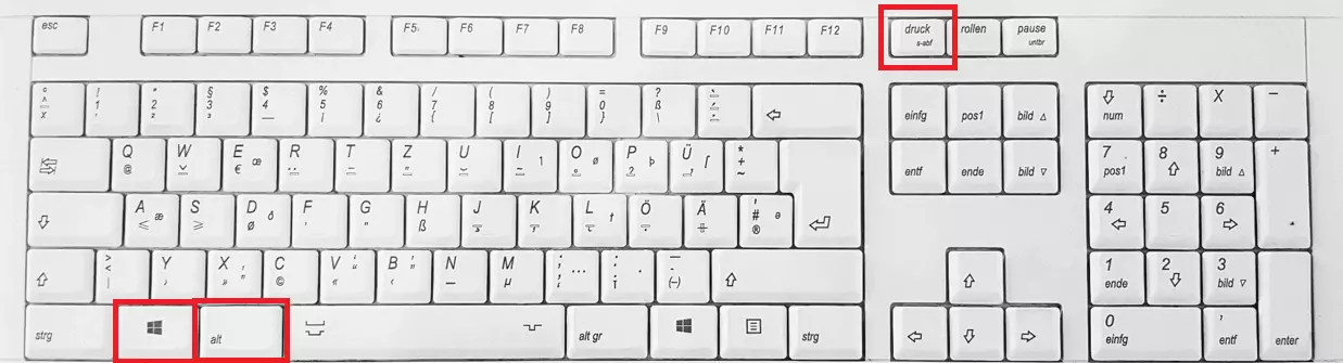 Tastenkombination Windows 10 Screenshot