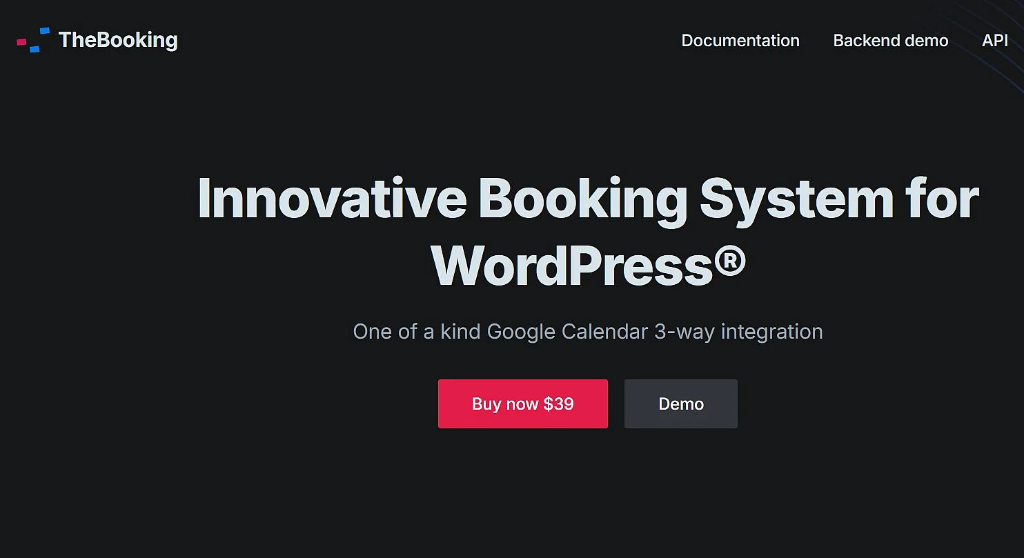 Bild: Startseite von The Booking
