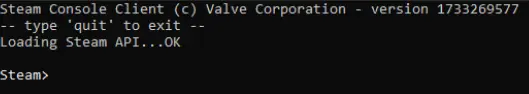 Screenshot der Eingabeaufforderung: SteamCMD starten Bild: Screenshot der Eingabeaufforderung: SteamCMD starten