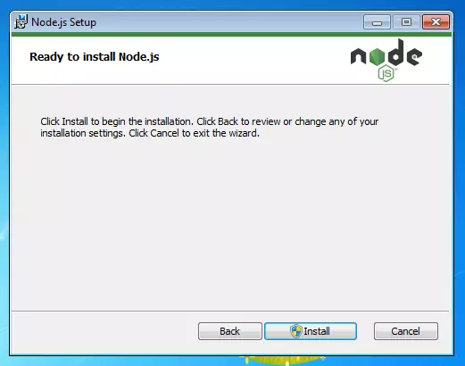 Bild: Node.js-Installations-Set-up: Installation starten