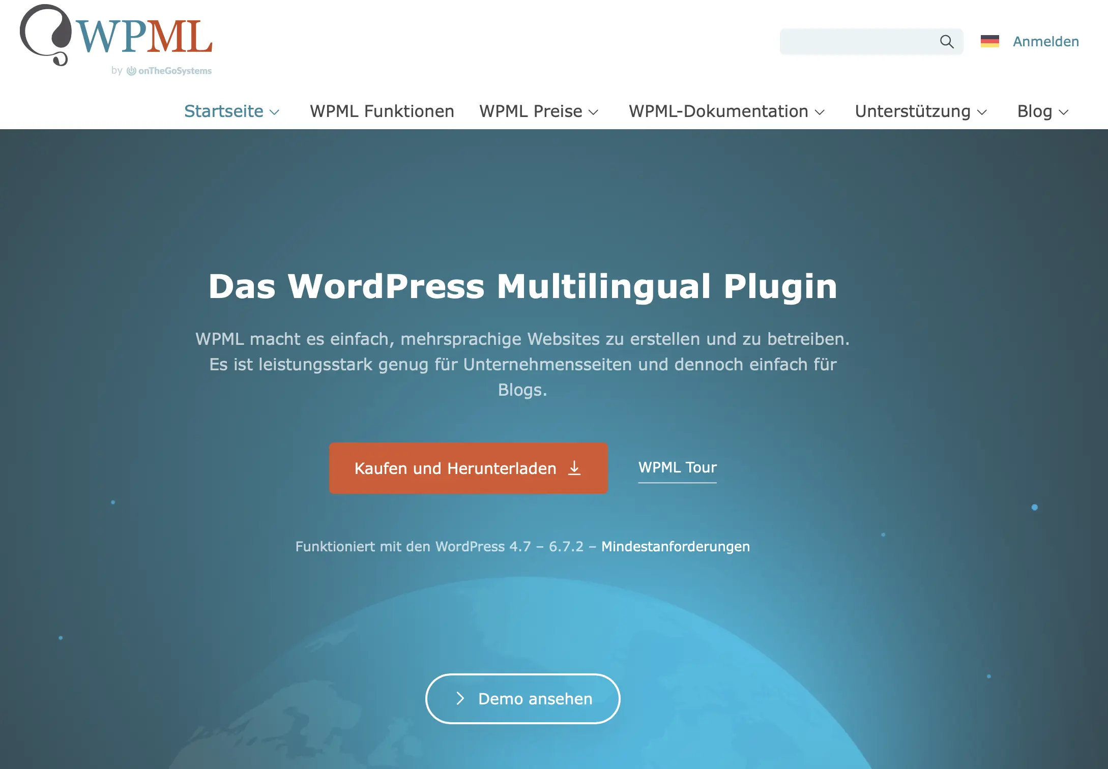 Bild: Screenshot der Website des WordPress-Plugins WPML