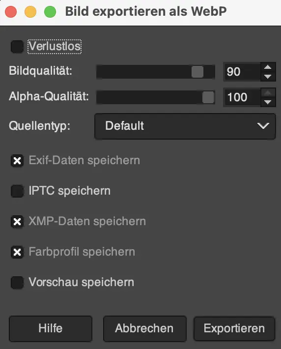 Bild: Screenshot von GIMP