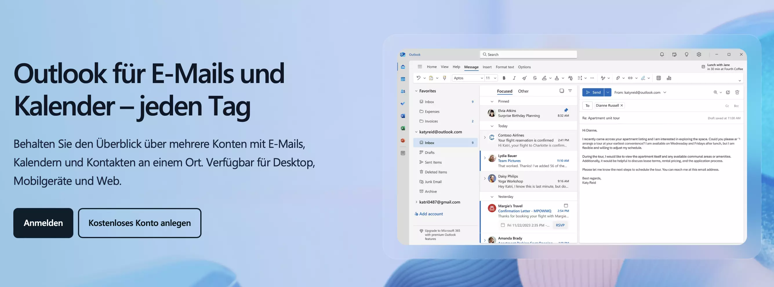Screenshot von Outlook.com Bild: Screenshot von Outlook.com
