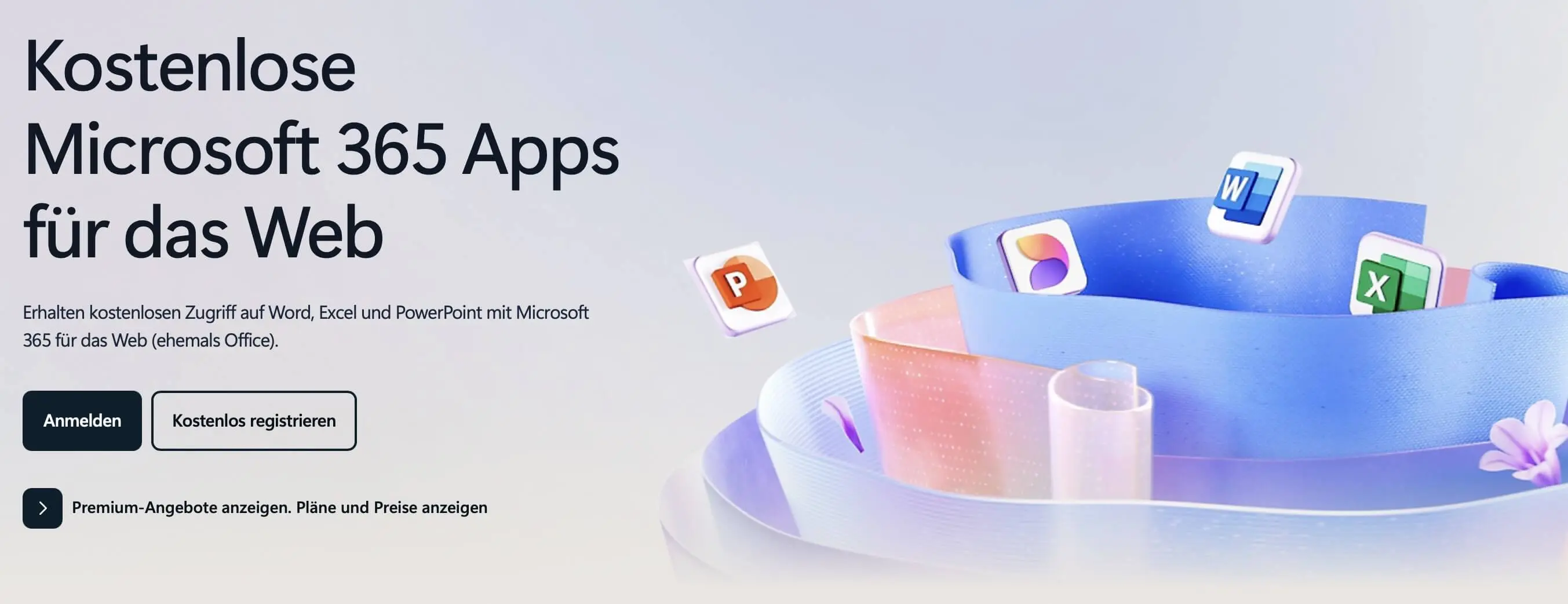 Kostenlose Microsoft 365 Apps für Web Bild: Kostenlose Microsoft 365 Apps für Web