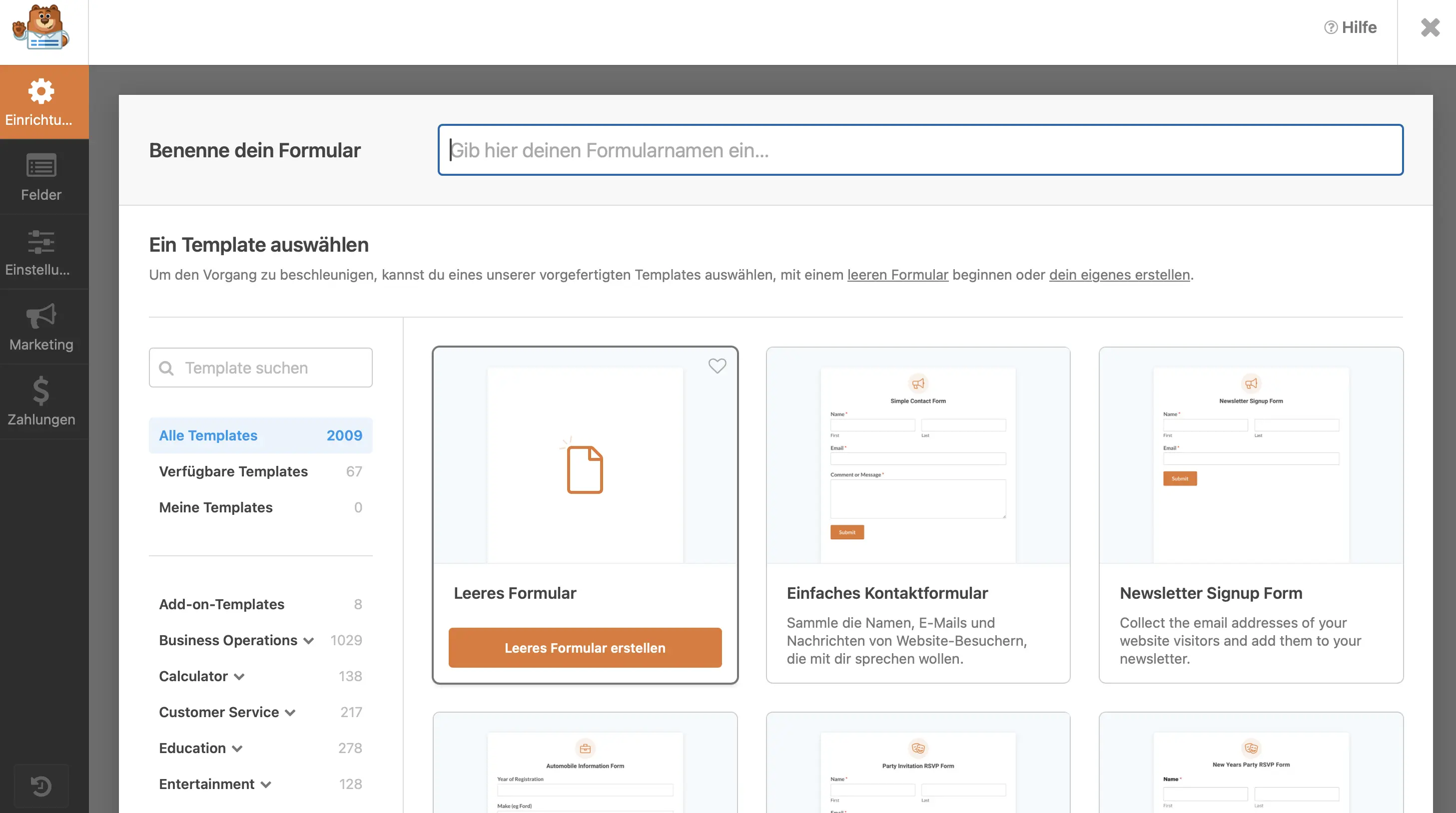 Bild: Intuitiver Drag-and-Drop-Editor des WordPress-Kontaktformular-Plugins WPForms