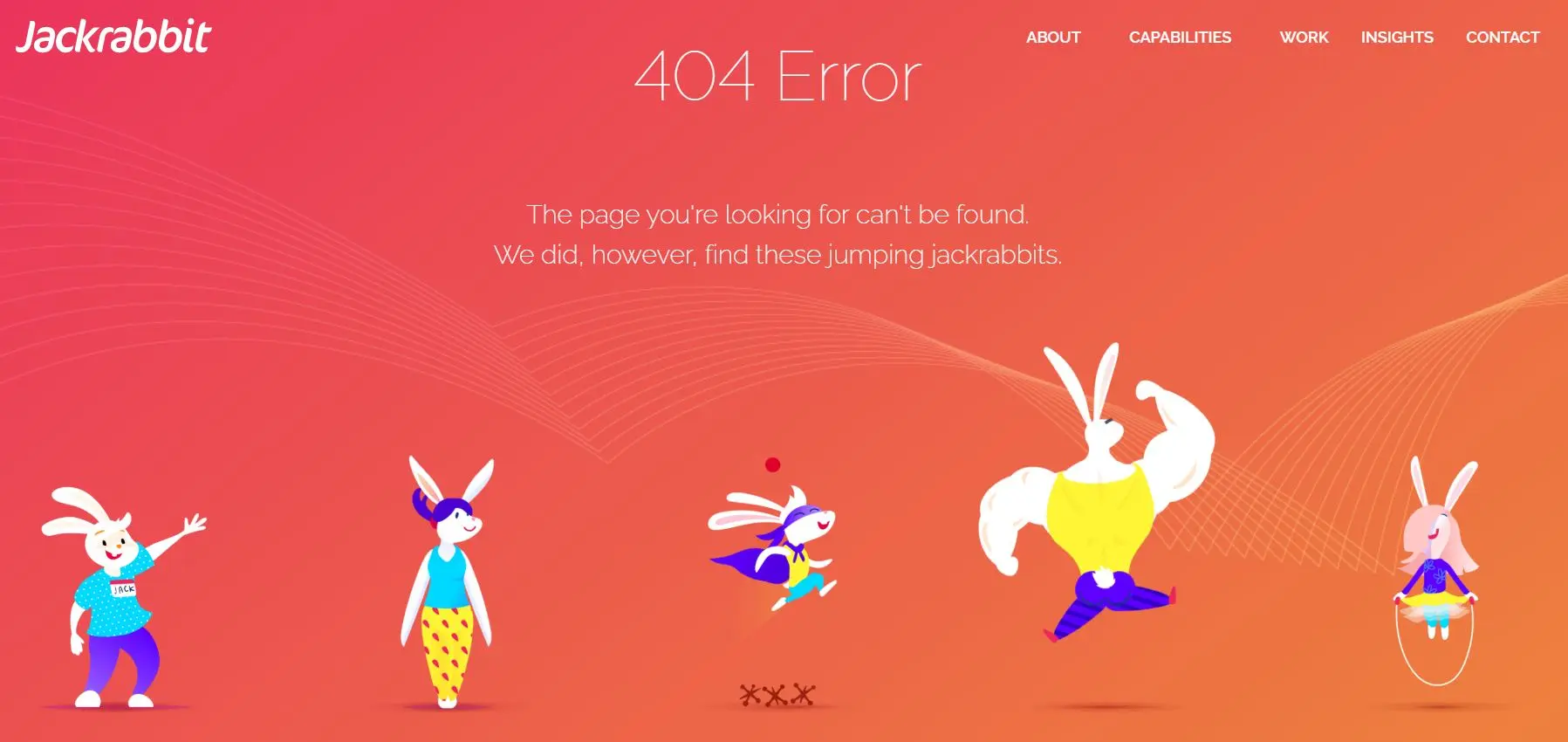 Bild: 404-Seite von Jackrabbit Design