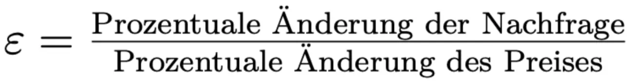 Bild: Preiselastizit&auml;t: Formel
