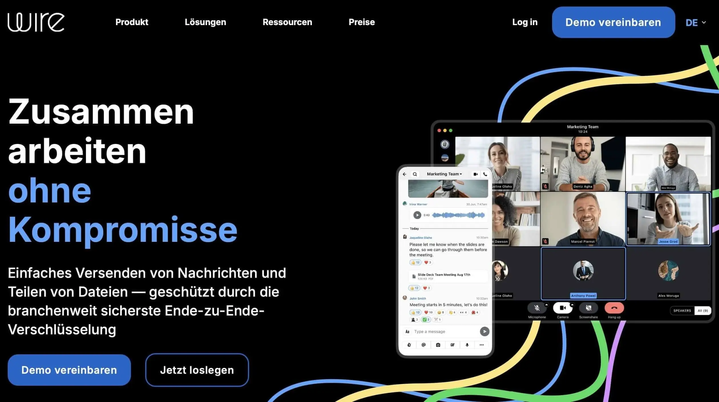 Screenshot der Wire-Website Bild: Screenshot der Wire-Website