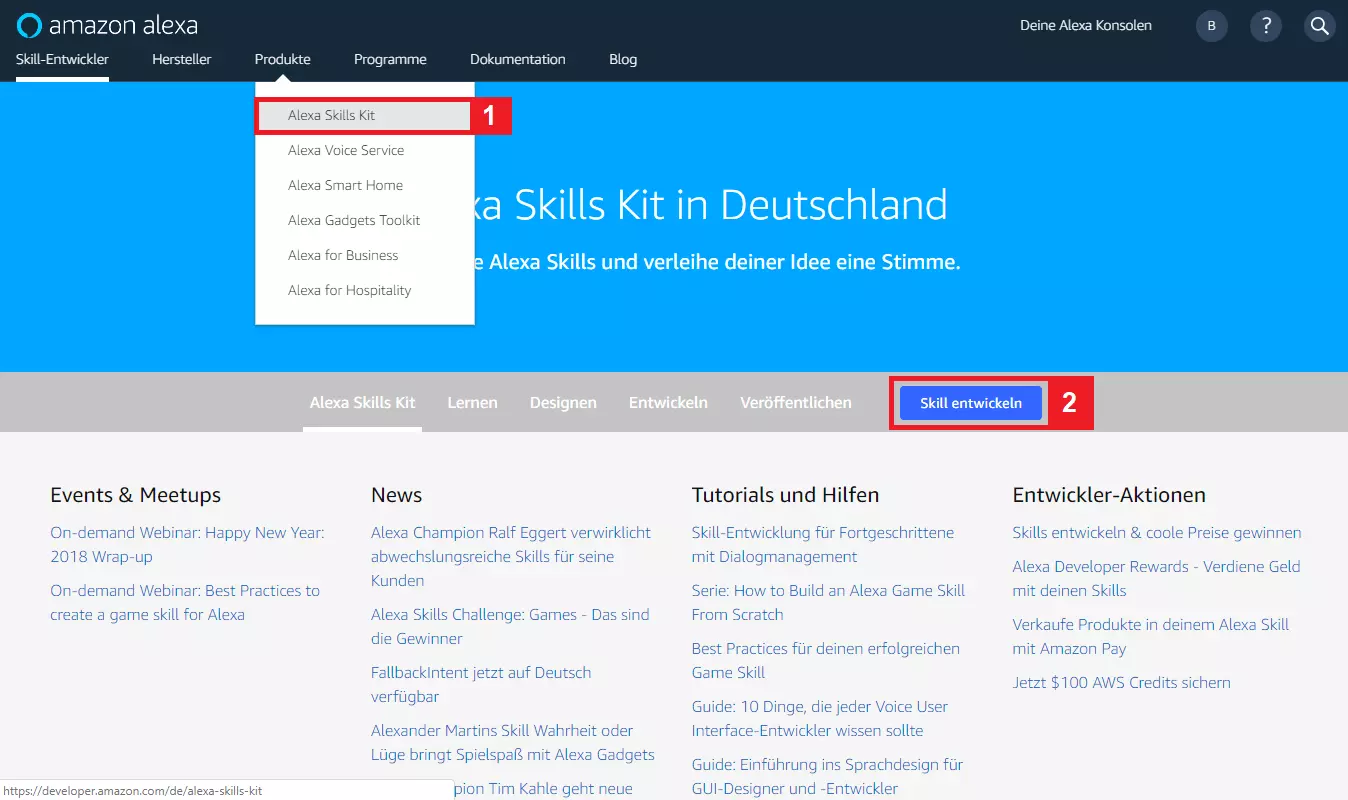 Bild: Amazon-Developer-Account: Das Alexa-Skills-Kit