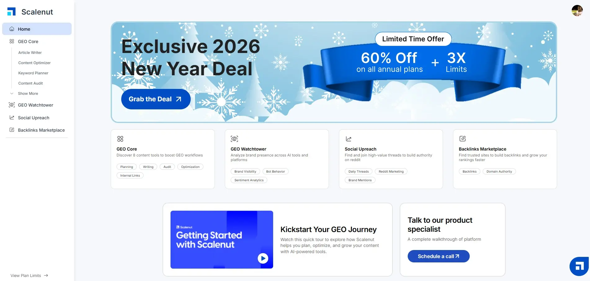 Bild: Screenshot der Benutzeroberfläche von Scalenut