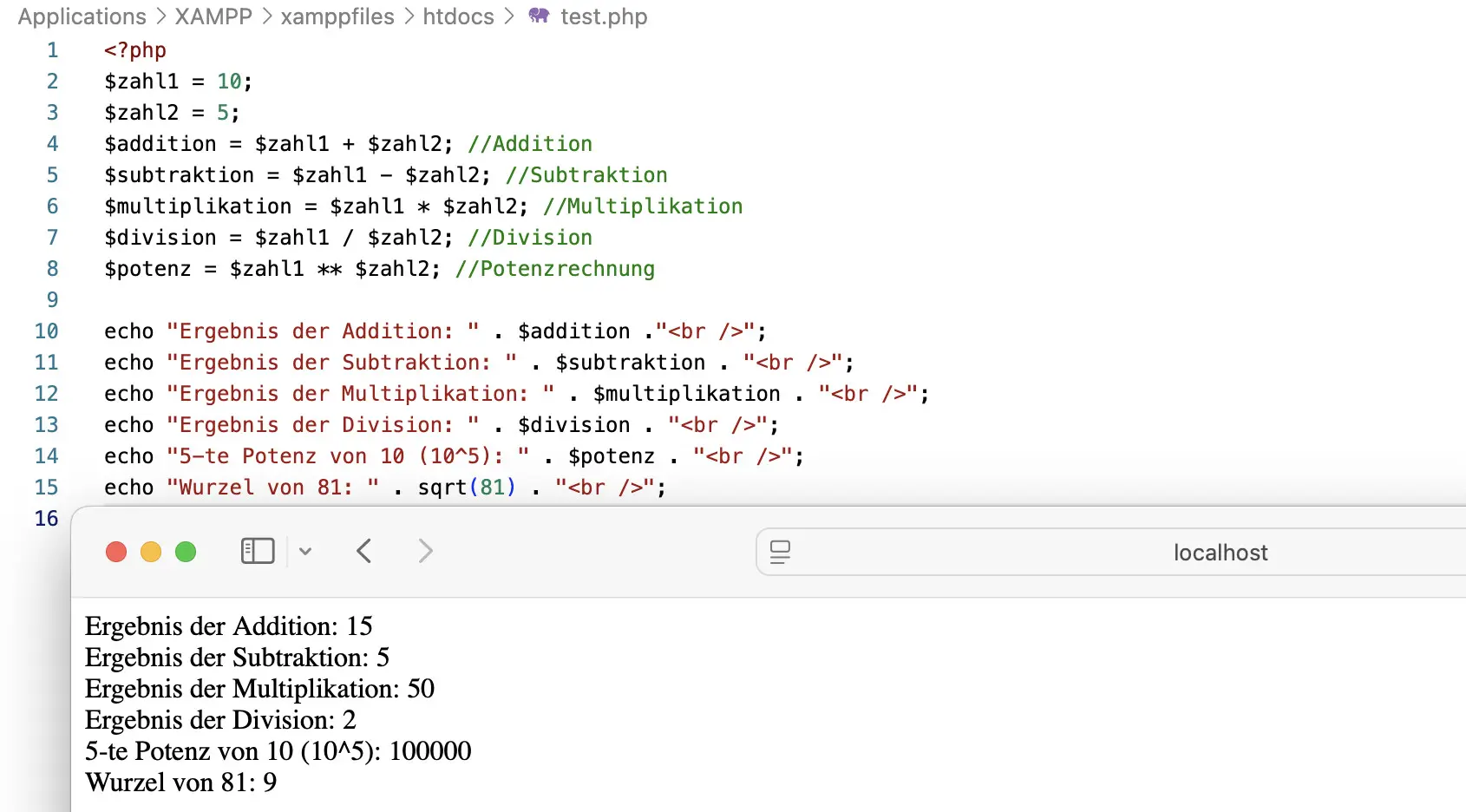 Rechnen mit Variablen Bild: Rechnen mit Variablen
