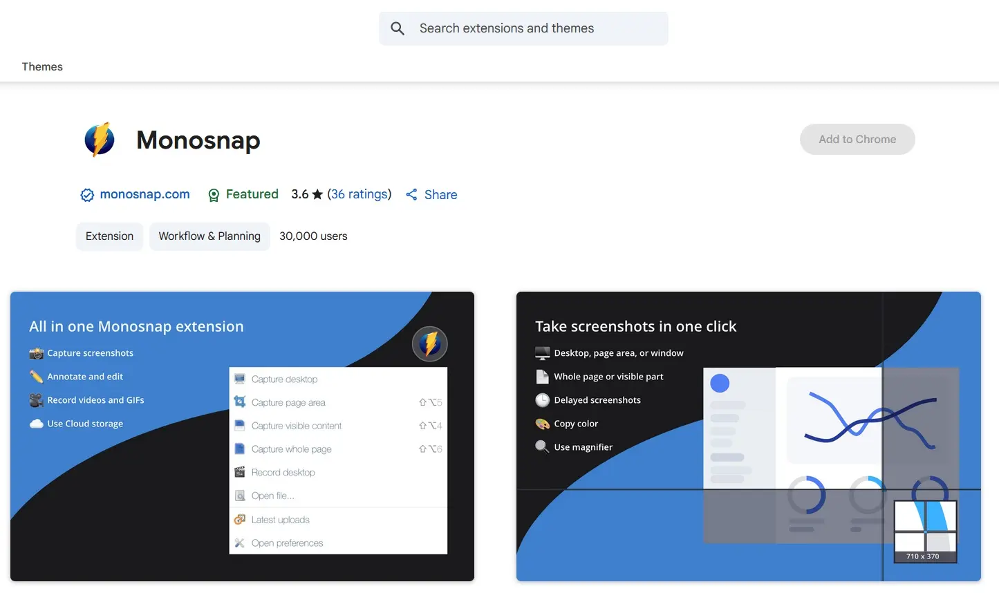 Bild: Chrome-Extension des Screenshot-Tools Monosnap