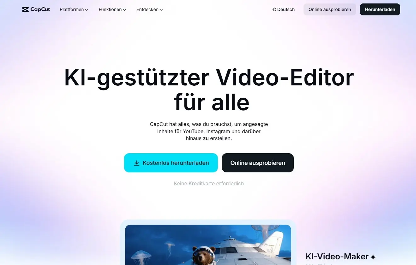 Bild: CapCut Website