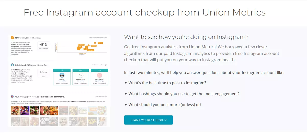 Website zum kostenlosen Instagram-Account-Checkup