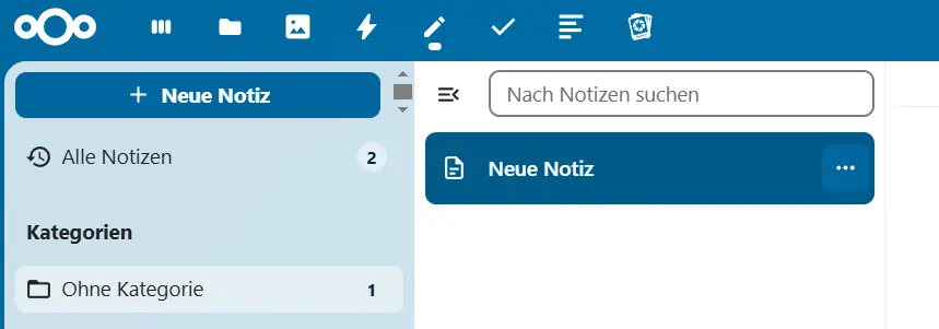 Bild: Nextcloud: Notizen mit Notes erstellen