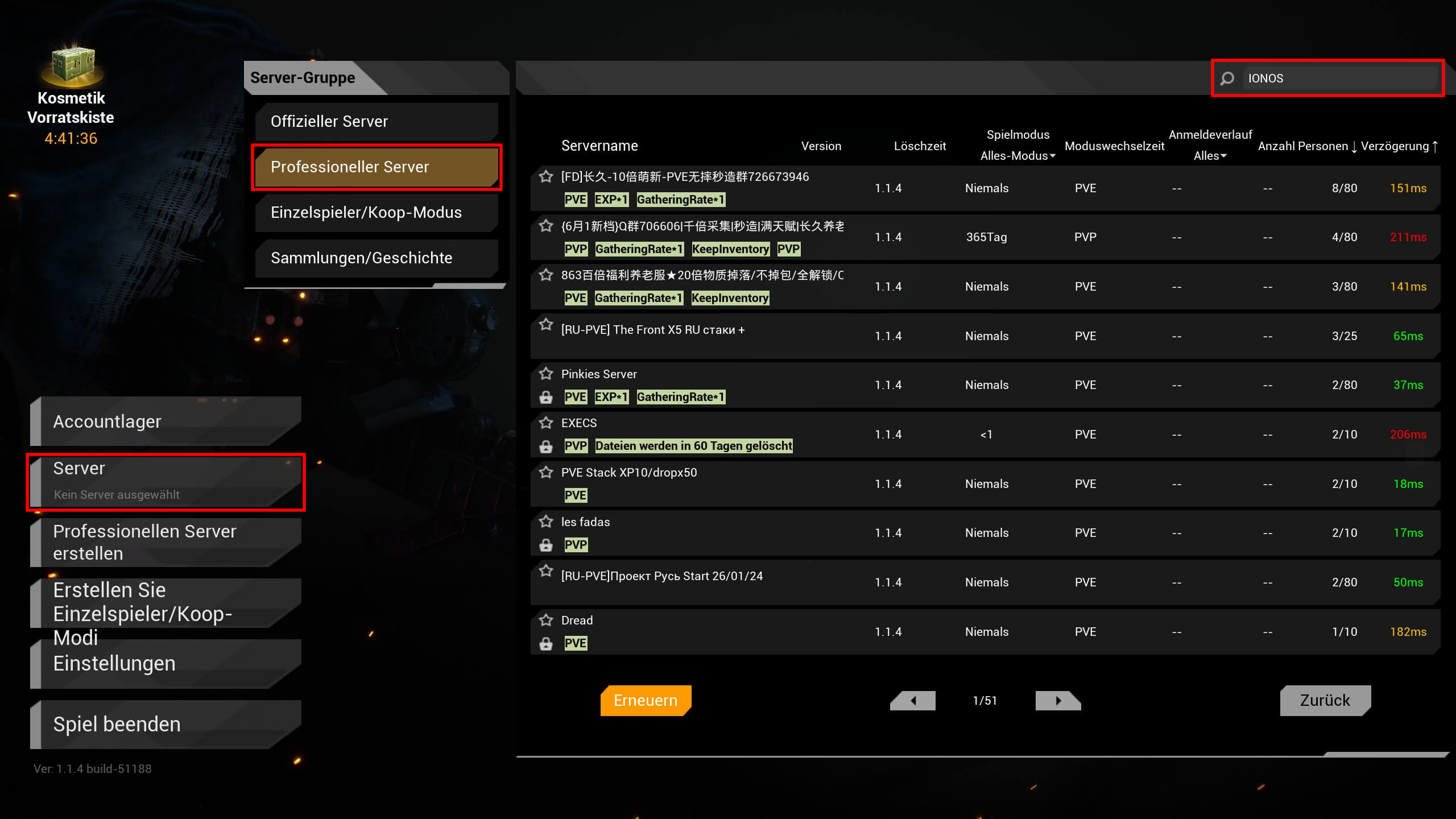The Front: Verfügbare Dedicated Server The Front: Verfügbare Dedicated Server